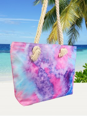 Canvas Tie Dye Print Shoulder Tote